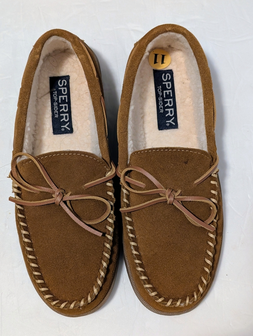 Sperry Top Sider WSM1043 Men's Trapper Moccason. Suede faux  fur lining Sz 11